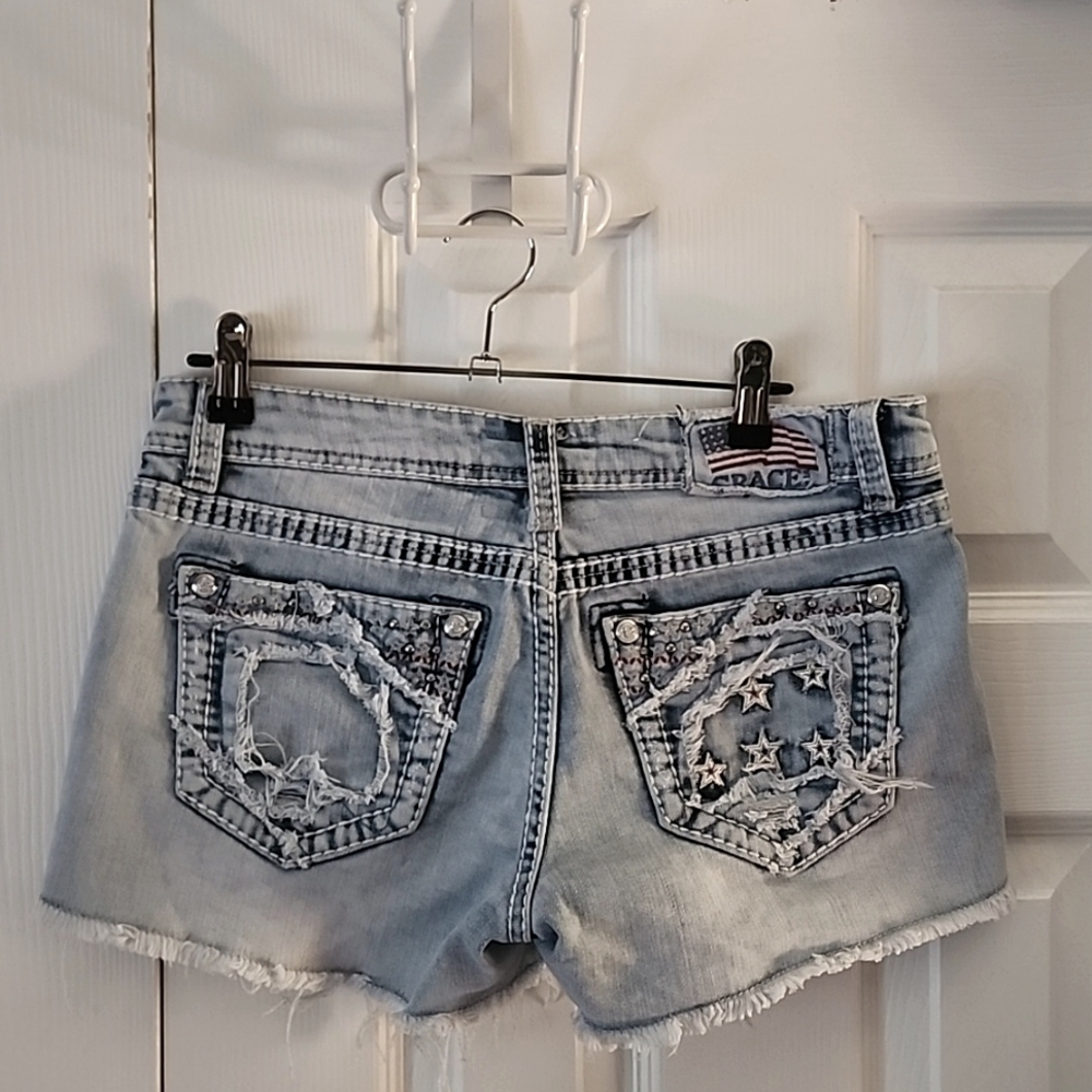 Grace American Flag Short Shorts. Size: 28